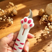 Cute Cat Claw Craft Knife, Creative Unboxing Tool, Stainless Steel Blade, Office Cutting Supply, Ideal for Home Office School, Perfect Gift, angel cat, black cat look, Open package, outie kitty cats, squishy cat