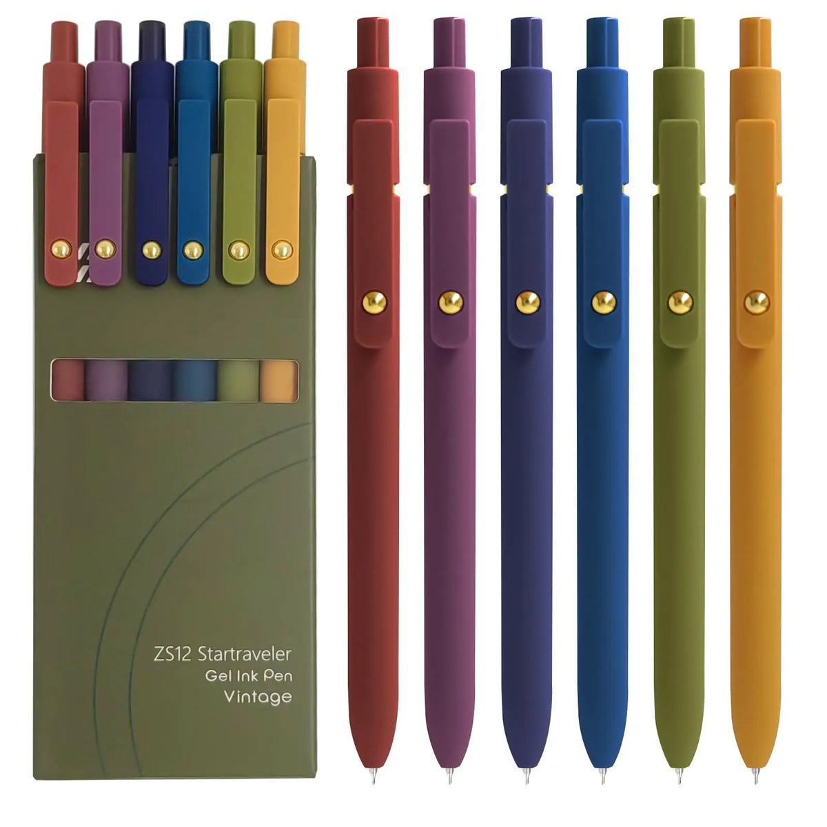 Gel Pens, 6 Pcs 0.5mm Fine Point Smooth Writing Pens Cute Pens, High-End Series Black Ink Pens for Journaling Note Taking, School Office Supplies for Women Men