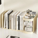 Adjustable Desktop Bookshelf Organizer Box, Ideal Mother's Day Present for Mom, Book Stand & Office File Storage, Student Drawer & Kids Pen Holder with Multiple Compartments
