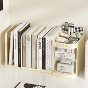 Adjustable Desktop Bookshelf Organizer Box, Ideal Mother's Day Present for Mom, Book Stand & Office File Storage, Student Drawer & Kids Pen Holder with Multiple Compartments