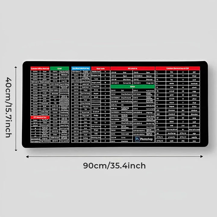 Anti-Slip Office Keyboard Mat – Features Spreadsheet Shortcuts