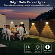 2 Pcs Dual-Head Solar Wall Lights with 9 Color Modes, IP65 Waterproof Outdoor Lights