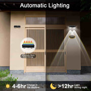2 Pcs Dual-Head Solar Wall Lights with 9 Color Modes, IP65 Waterproof Outdoor Lights