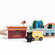 Wooden City & Vehicles Play Set