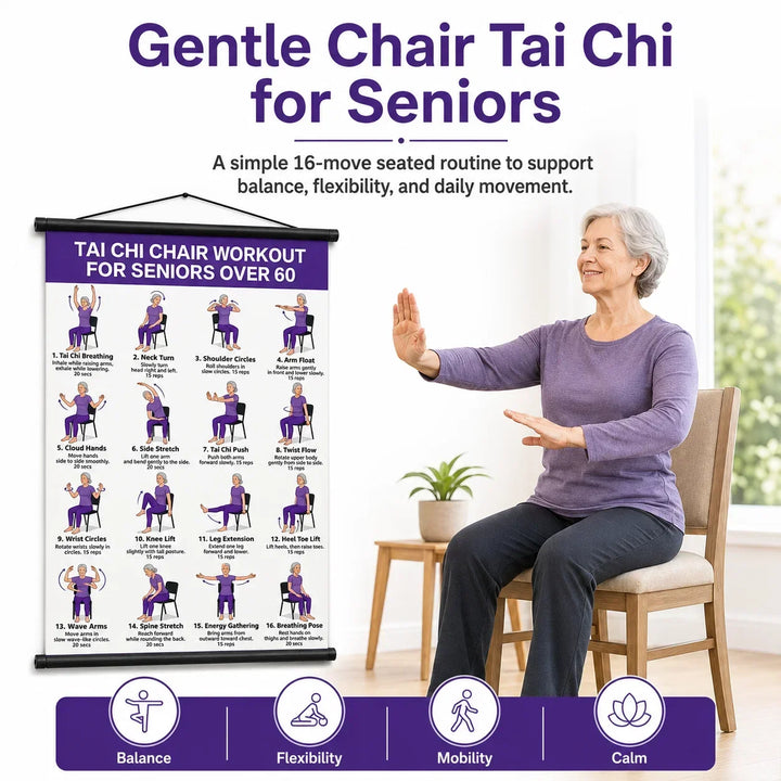 🏆Flash Sale⚡50K+ SOLD! Almost Gone-💥⏰Tai Chi Workout Poster for Seniors