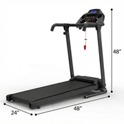 Foldable Treadmill for Home, 2.5HP Portable Treadmill with Handles, 300 lbs Capacity, APP Control & LED Display - Black Steel Fitness Walking， Free Shipping