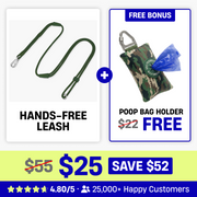 Hands Free Leash + Poop Bag Holder