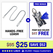 Hands Free Leash + Poop Bag Holder