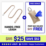 Hands Free Leash + Poop Bag Holder