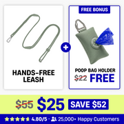 Hands Free Leash + Poop Bag Holder