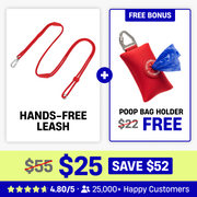 Hands Free Leash + Poop Bag Holder