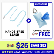 Hands Free Leash + Poop Bag Holder