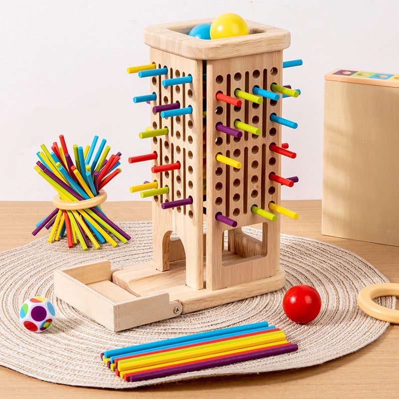 Wooden Colorful Stick Balance Tower Game – STEM Skill Building Toy for Kids