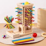 Wooden Colorful Stick Balance Tower Game – STEM Skill Building Toy for Kids