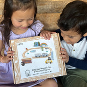 Bitty Bao Wooden City & Vehicles Play Set + Travel Book Bundle (Mandarin)