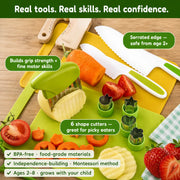 Montessori Toddler Knife Set - Safe Real Cooking Tools