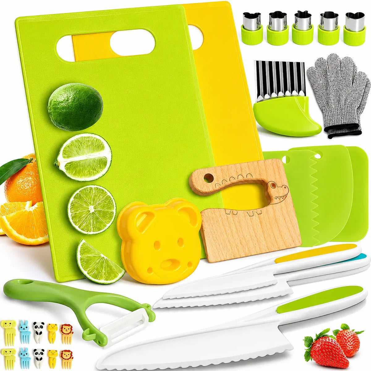 Montessori Toddler Knife Set - Safe Real Cooking Tools