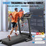 Foldable Treadmill for Home, 2.5HP Portable Treadmill with Handles, 300 lbs Capacity, APP Control & LED Display - Black Steel Fitness Walking， Free Shipping