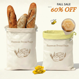 Premium 100% Cotton-Beeswax Bread Bags by Lorine™