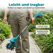 🌿⚡ Akku-Motorhacke | Leistungsstarke Bodenlockerung · Verstellbarer Teleskopstiel · Lange Akkulaufzeit · Robuste Messer · Einfaches Gärtnern