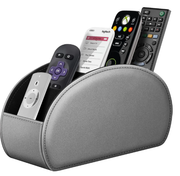 Fintie 5-Compartment Vegan Leather Remote Control Holder - Desk Organizer, Office Accessories, Media Controller Storage for Home & Office Use