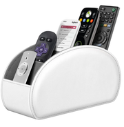 Fintie 5-Compartment Vegan Leather Remote Control Holder - Desk Organizer, Office Accessories, Media Controller Storage for Home & Office Use