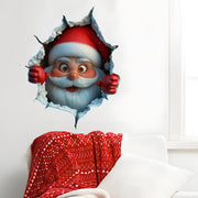💥🎁"Santa's Breaking In!" 🎅🏿🎅2D Creative Christmas Santa Wall Stickers