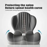 Ergonomic Memory Foam Seat Cushion with Lumbar & Back Support. Relieves Back Pain. Reduces Pressure