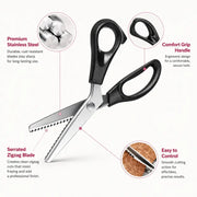 ✂️Stainless Steel Zig Zag Scissors with Serrated Teeth - Perfect for DIY Crafts