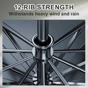 ☔12-Rib Large Foldable Windproof Umbrella