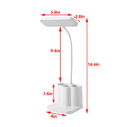 Dimmable LED Desk Light Touch Sensor Table Bedside Reading Lamp USB Rechargeable