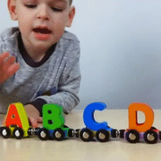 Wooden Magnetic Number & Letter Train Toy
