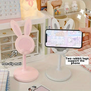 Cute Rabbit Design Phone Holder, Universal Smartphone Holder, Adjustable-Height Phone Stand, Desktop Cellphone Holder Stand for Home Office, Phone Accessories, Cell Phone Mounts, Mobile Mount