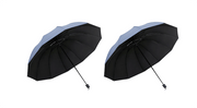 ☔12-Rib Large Foldable Windproof Umbrella