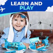 Kids Bump & Go Toy Airplane with LED Lights