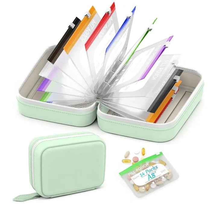 🔥💊A8 Waterproof Pill Case Set – For 7 to 14 days of medication & vitamins 💧Waterproof & shatterproof