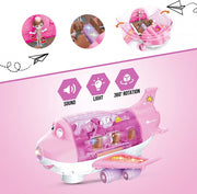 Kids Bump & Go Toy Airplane with LED Lights