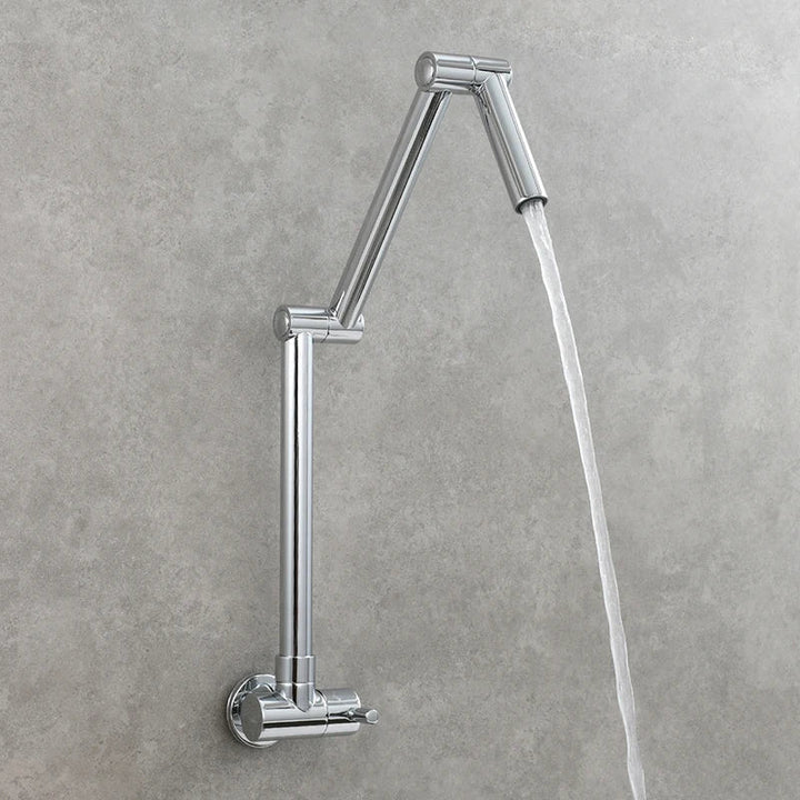 Brass Folding Kitchen Faucet Two-Joint Swing Arm Single Cold Water Tap