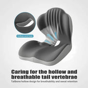 Ergonomic Memory Foam Seat Cushion with Lumbar & Back Support. Relieves Back Pain. Reduces Pressure