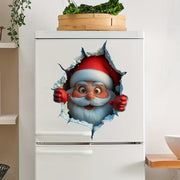 💥🎁"Santa's Breaking In!" 🎅🏿🎅2D Creative Christmas Santa Wall Stickers