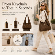👜 2-in-1 Transformable Charm Tote Bag – Compact Keychain to Spacious Everyday Bag