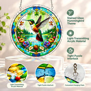 🦜Hummingbird Stained‑Glass Window DIY Acrylic Puzzle Ornament