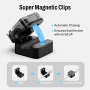 6 Pack Magnetic Cable Clips, Adjustable Cable Holder, Smooth Cord Organizer with Adhesive Backing for Under Desk, Office, Home, Car & Wall