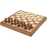 Deluxe Folding Wood Chess & Checkers Set
