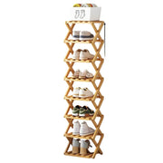 Durable Foldable Bamboo Shoe Rack