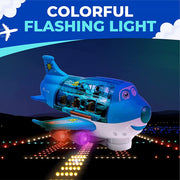 Kids Bump & Go Toy Airplane with LED Lights