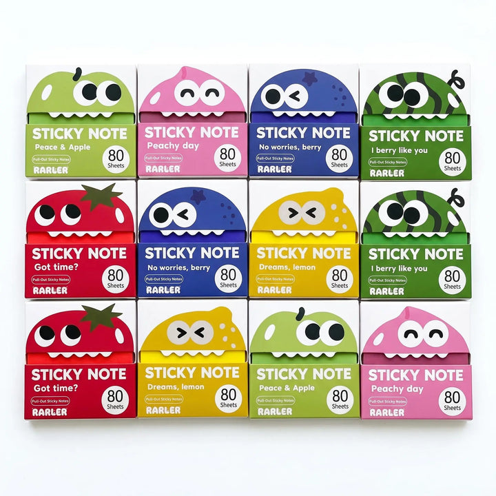 Transparent Pull-Out Sticky Notes (12 Boxes, 960 Sheets Total) - Office & School Supplies, Strong Adhesion, No Residue, 50 Reuses Per Sheet, Suitable for Office Work, Study