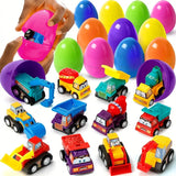 🚧 Easter Engineering Vehicle Surprise Capsule Set – 12 Mini Trucks Hidden in Easter Eggs