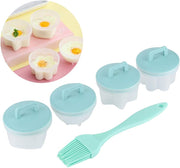 Breakfast Boiled Egg Mold - Set of 4 with Brush