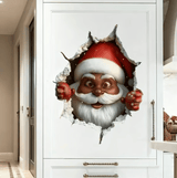 💥🎁"Santa's Breaking In!" 🎅🏿🎅2D Creative Christmas Santa Wall Stickers